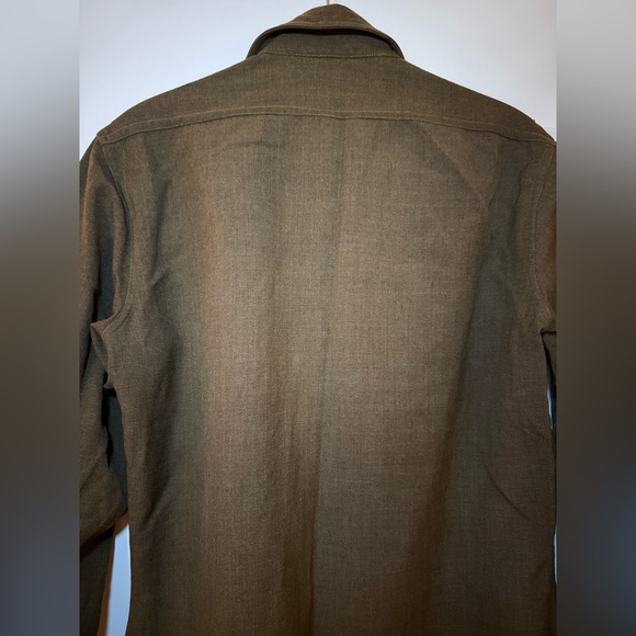 Vintage Men's Wool Green Army Style Button Up Shirt Size S - Picture 10 of 14